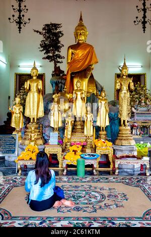 Intérieur de Wat Pho, Bangkok, Thaïlande Banque D'Images