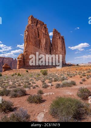 Tour du palais de justice, parc national d'Arches, Utah, États-Unis Banque D'Images