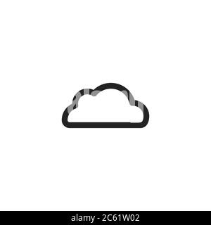 icône de ligne de nuage noire. Isolé sur blanc. Icône de téléchargement. Panneau de mise à niveau. Bouton partager. Météo, symbole du ciel. Illustration de Vecteur