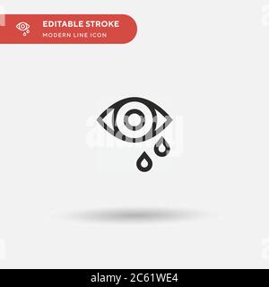 Icône de vecteur simple pleurs. Modèle de conception de symbole d'illustration pour l'élément d'interface utilisateur Web mobile. Pictogramme moderne de couleur parfaite sur contour modifiable. Des icônes en pleurs pour votre projet d'entreprise Illustration de Vecteur