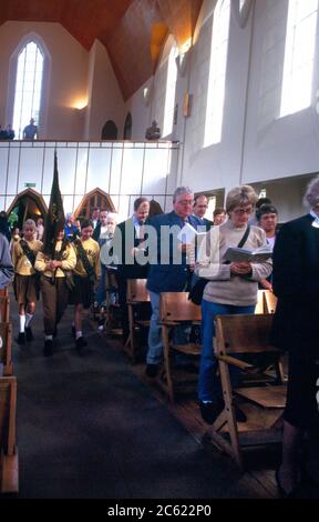 Jubilee Church Service St Andrews United Reform Church Presbytarian Brownies Standard Bearers Banque D'Images