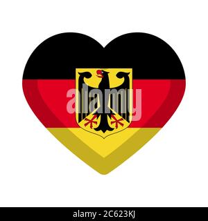 Allemagne drapeau coeur graphique élément conception modèle d'illustration Illustration de Vecteur