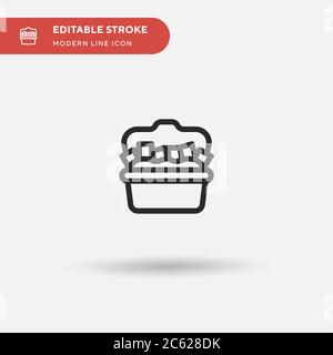 Icône vecteur simple poutine. Modèle de conception de symbole d'illustration pour l'élément d'interface utilisateur Web mobile. Pictogramme moderne de couleur parfaite sur contour modifiable. Des icônes de poutine pour votre projet d'entreprise Illustration de Vecteur