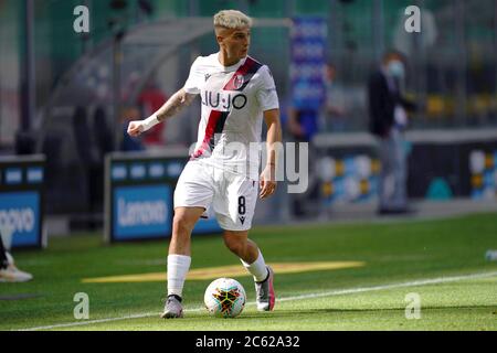 Milan, Italie. 05e juillet 2020. Série italienne de football A. Nicolas Dominguez du FC de Bologne pendant la série UN match entre le FC Internazionale et le FC de Bologne. Banque D'Images