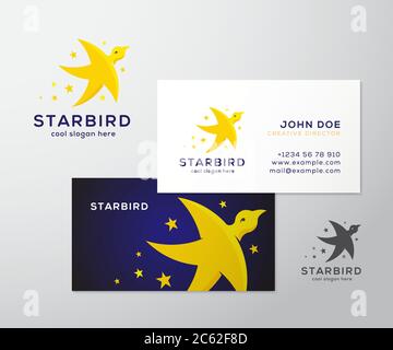 Logo vectoriel Star Bird et modèle de carte de visite ou maquette Illustration de Vecteur