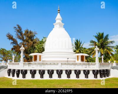 Dambakola Patuna Sri Sangamitta Viharaya Temple est un temple bouddhiste près de Jaffna, au Sri Lanka Banque D'Images