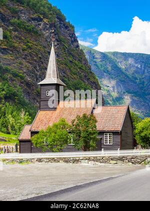 Église ou Flam Flam Kyrkje est une église située à Flam, Hordaland en Norvège Banque D'Images