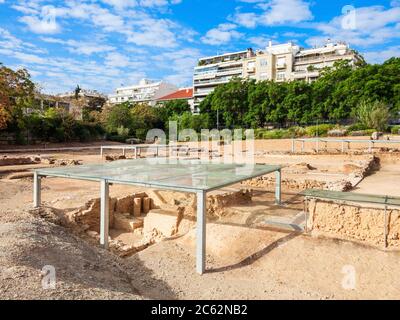 Aristote ou Lycaeum Lyceum était un temple dédié à Apollon Lyceus. Il est surtout connu pour l'école Péripatétique de philosophie fondée par Aristote. Banque D'Images