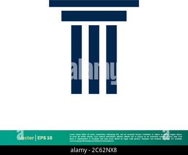 Pilier Law Office icône Vector logo Template Illustration Design. EPS vectoriel modifiable 10. Illustration de Vecteur