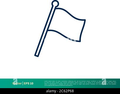 Modèle de logo vectoriel d'icône de drapeau. EPS vectoriel modifiable 10 Illustration de Vecteur