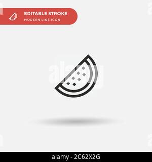 Icône vecteur simple pastèque. Modèle de conception de symbole d'illustration pour l'élément d'interface utilisateur Web mobile. Pictogramme moderne de couleur parfaite sur contour modifiable. Icônes pastèques pour votre projet d'entreprise Illustration de Vecteur