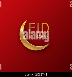 EID Mubarak comme texte calligraphie et lune, coran et lanterne un festival largement célébré à travers le monde vecteur résumé cadre design, hajj, eid al adha Illustration de Vecteur