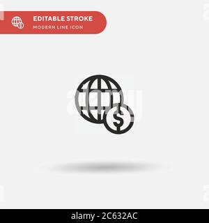 Icône de vecteur simple de devise. Modèle de conception de symbole d'illustration pour l'élément d'interface utilisateur Web mobile. Pictogramme moderne de couleur parfaite sur contour modifiable. Icônes de devise pour votre projet d'entreprise Illustration de Vecteur