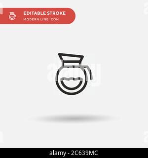 Symbole vectoriel simple du bol à café. Modèle de conception de symbole d'illustration pour l'élément d'interface utilisateur Web mobile. Pictogramme moderne de couleur parfaite sur contour modifiable. Café Illustration de Vecteur