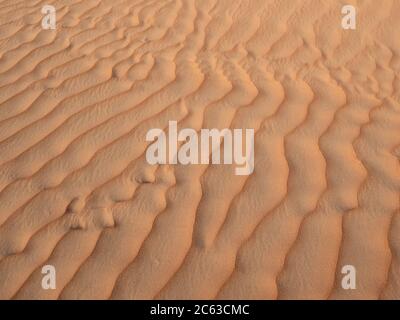 Dunes de sable dans le désert de Ramlat Al Wahiba, connu localement sous le nom de quartier vide, Sultanat d'Oman. Banque D'Images