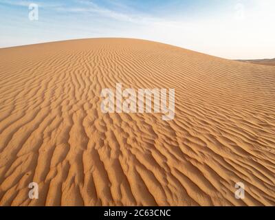 Dunes de sable dans le désert de Ramlat Al Wahiba, connu localement sous le nom de quartier vide, Sultanat d'Oman. Banque D'Images