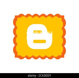 Logo Blogger. Blogger est un service de publication de blog. Icône de l'application communication . Kharkiv, Ukraine - juin 2020 Banque D'Images