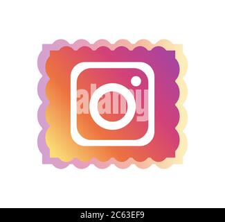 Logo Instagram. Instagram est un service en ligne pour les utilisateurs en ligne. Partagez des vidéos et des photos sur les plates-formes de réseaux sociaux. Application Instagram . Kharkiv, Ukraine Banque D'Images