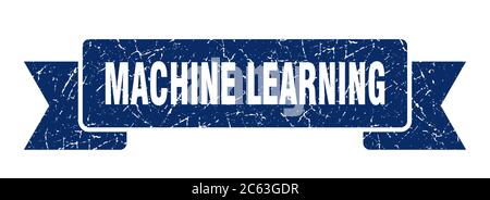 ruban d'apprentissage machine. bande de signalisation de grunge d'apprentissage machine. bannière d'apprentissage machine Illustration de Vecteur