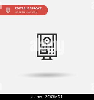 Icône vecteur simple Total Station. Modèle de conception de symbole d'illustration pour l'élément d'interface utilisateur Web mobile. Pictogramme moderne de couleur parfaite sur contour modifiable. À Illustration de Vecteur