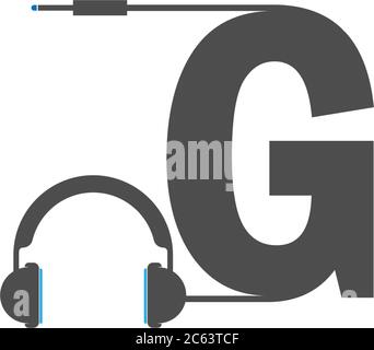 Concept de combinaison de lettres G et de logo de podcast Illustration de Vecteur
