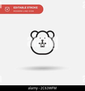 Icône de vecteur simple de hamster. Modèle de conception de symbole d'illustration pour l'élément d'interface utilisateur Web mobile. Pictogramme moderne de couleur parfaite sur contour modifiable. Hamster Illustration de Vecteur