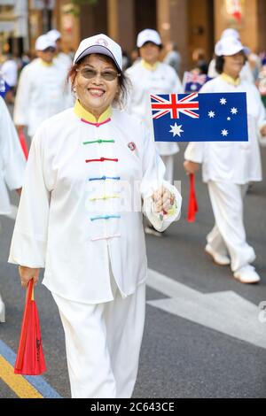 ADÉLAÏDE, AUSTRALIE MÉRIDIONALE 26 janvier 2020 : défilé et célébrations de la fête de l'Australie 2020 à Adélaïde, Australie méridionale Banque D'Images