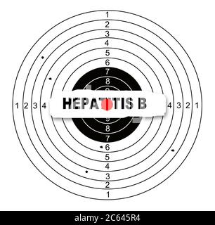 Cible de tir avec word l'hépatite b fait en 2d software Banque D'Images
