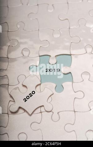 Bonne année avec pièces de puzzle Banque D'Images