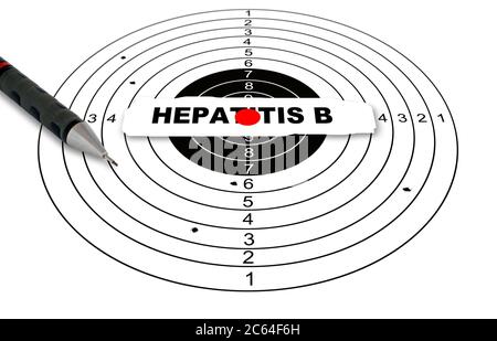 Cible de tir avec word l'hépatite b fait en 2d software Banque D'Images