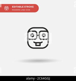 Icône de vecteur simple Nerd. Modèle de conception de symbole d'illustration pour l'élément d'interface utilisateur Web mobile. Pictogramme moderne de couleur parfaite sur contour modifiable. Icônes Nerd pour votre projet d'entreprise Illustration de Vecteur