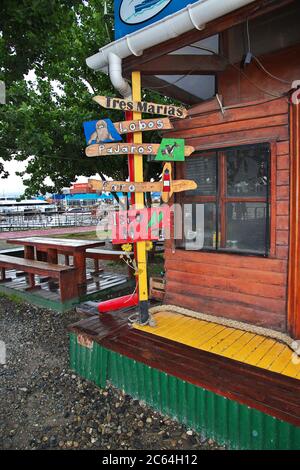 Le magasin de souvenirs de la ville d'Ushuaia sur la Tierra del Fuego, en Argentine Banque D'Images