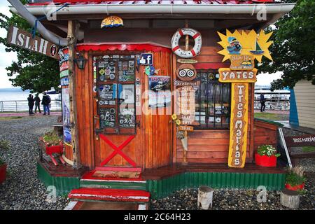 Le magasin de souvenirs de la ville d'Ushuaia sur la Tierra del Fuego, en Argentine Banque D'Images