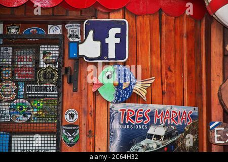 Le magasin de souvenirs de la ville d'Ushuaia sur la Tierra del Fuego, en Argentine Banque D'Images