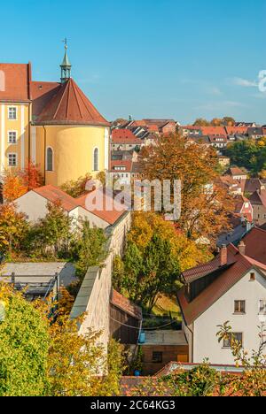 Vue depuis le château sur la ville historique de Sulzbach-Rosenberg en Bavière, Allemagne Banque D'Images