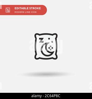 Icône de vecteur simple d'oreiller. Modèle de conception de symbole d'illustration pour l'élément d'interface utilisateur Web mobile. Pictogramme moderne de couleur parfaite sur contour modifiable. Icônes d'oreillers pour votre projet d'entreprise Illustration de Vecteur