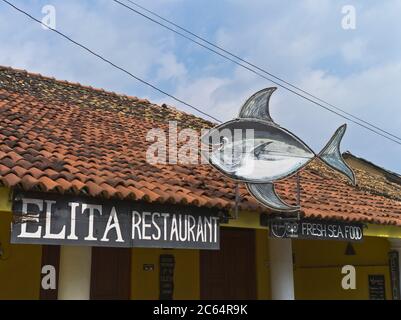 dh Elita Restaurant GALLE FORT SRI LANKA les restaurants Sri Lankais signent Fish Seafood Cafe Banque D'Images