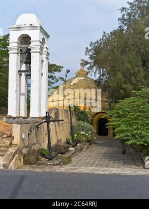 dh Archéologie maritime nationale GALLE FORT SRI LANKA entrée au musée ancien beffroi du clocher Banque D'Images