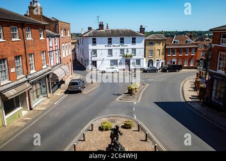 Market Hill Woodbridge Suffolk Angleterre Banque D'Images