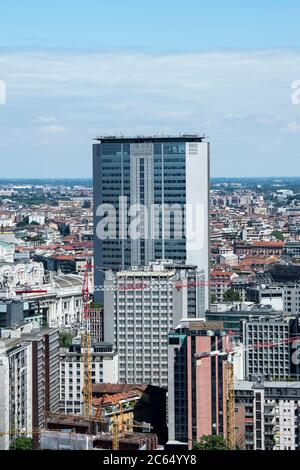 Italie, Lombardie, Milan, paysage urbain avec gratte-ciel Pirelli Banque D'Images