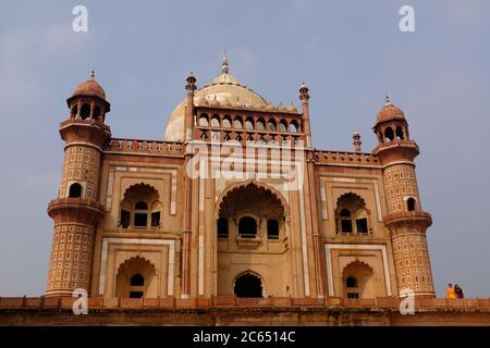 Vue sur le mausolée Safdar Jang, Delhi, Inde Banque D'Images