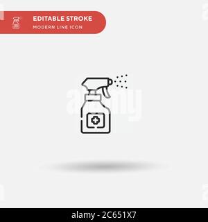 Icône de vecteur simple de désinfectant. Modèle de conception de symbole d'illustration pour l'élément d'interface utilisateur Web mobile. Pictogramme moderne de couleur parfaite sur contour modifiable. Icônes de désinfectant pour votre projet d'entreprise Illustration de Vecteur