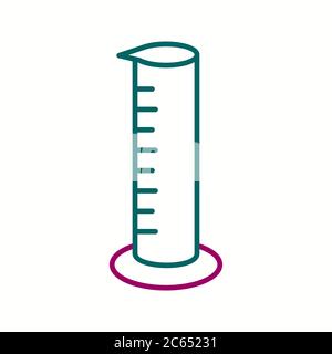 Icône unique de ligne vectorielle de cylindre gradué Illustration de Vecteur