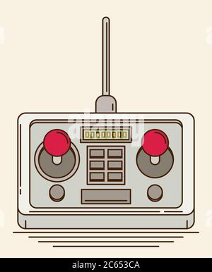 Télécommande radio. Vecteur plat. Illustration de Vecteur