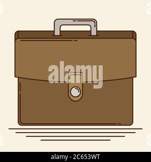 Icône de dossier à plat du porte-documents Vecteur d'icône de porte-documents plat. Illustration de Vecteur