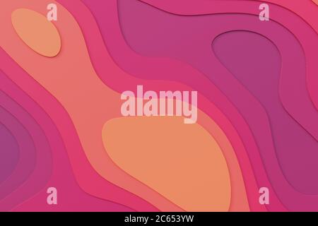 Fond rétro ondulé moderne pour plus de texture. Formes géométriques répétées et circulaires. Conception 3D abstraite. . Illustration 3d de haute qualité Banque D'Images