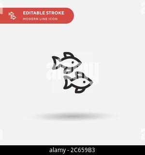 Icône de vecteur simple de thon. Modèle de conception de symbole d'illustration pour l'élément d'interface utilisateur Web mobile. Pictogramme moderne de couleur parfaite sur contour modifiable. Icônes de thon pour votre projet d'entreprise Illustration de Vecteur