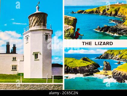 Kendal, Cumbria, Royaume-Uni 4 juillet 2020 carte postale couleur de Lizard point Cornwall Royaume-Uni Banque D'Images