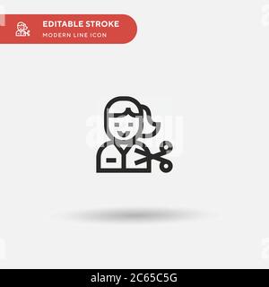Icône de vecteur simple de coiffure. Modèle de conception de symbole d'illustration pour l'élément d'interface utilisateur Web mobile. Pictogramme moderne de couleur parfaite sur contour modifiable. Icônes de coiffeur pour votre projet d'entreprise Illustration de Vecteur
