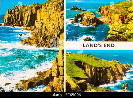 Kendal, Cumbria, Royaume-Uni 4 juillet 2020 carte postale couleur de Lands End Cornwall Royaume-Uni Banque D'Images